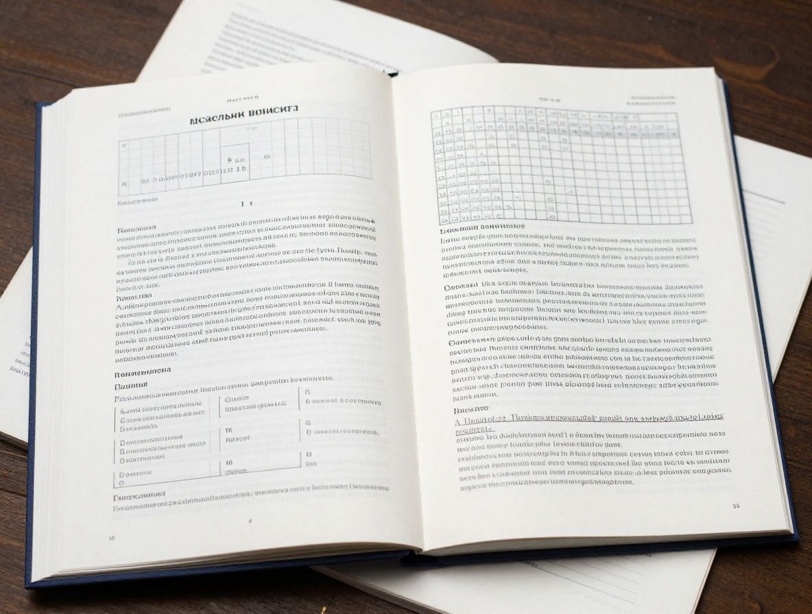 Крупный план страницы книги по типографике с примерами модульной сетки, базовых линий и разметки колонок с аннотациями